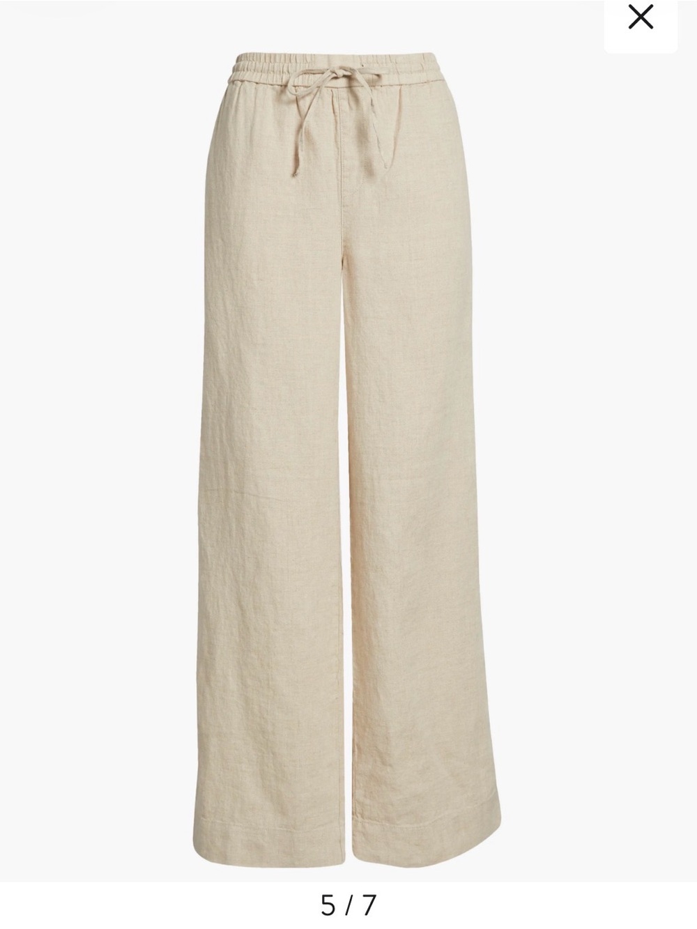 Tommy Bahama Tie-Waist Wide-Leg Linen Pants - Cream